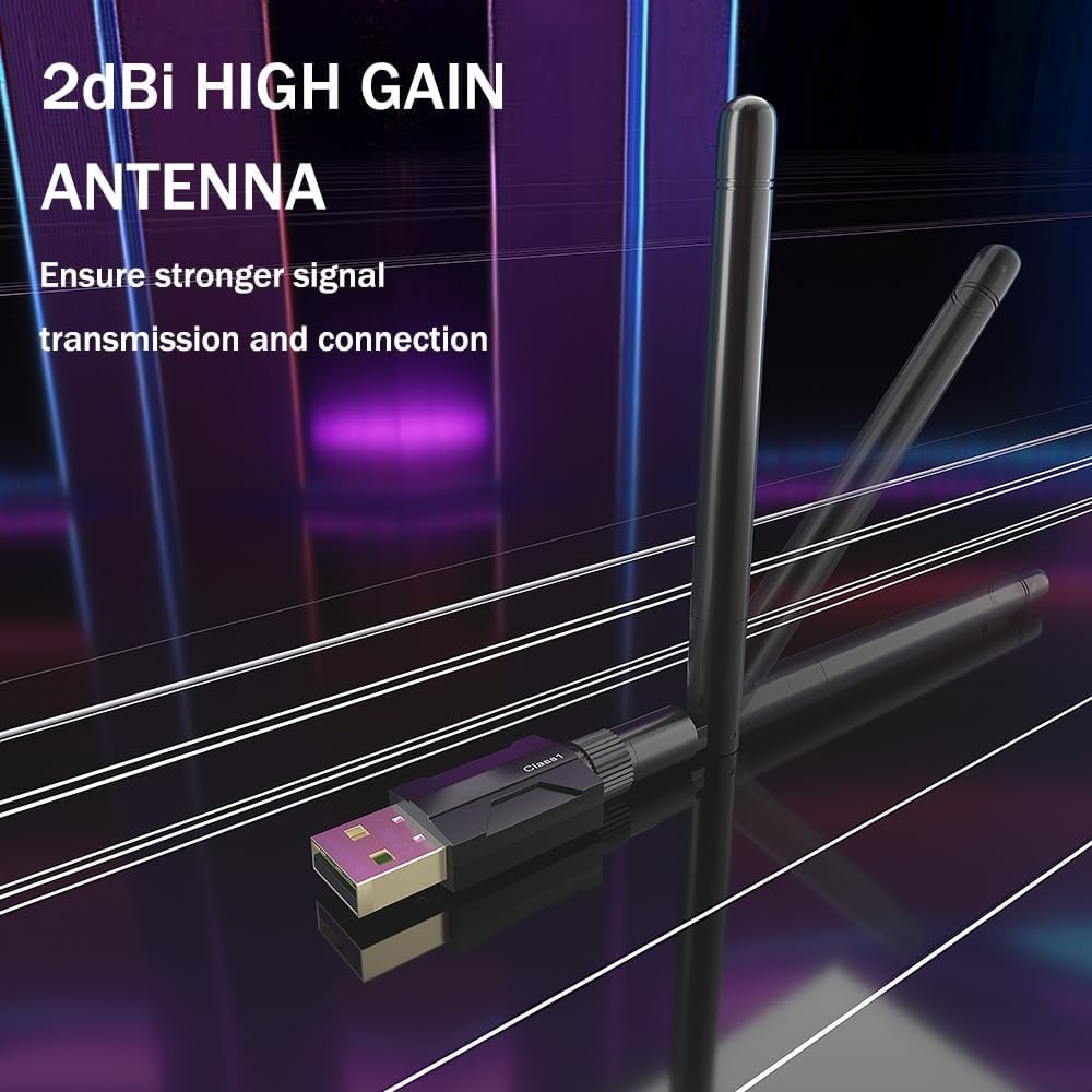 USB Bluetooth 5.1 Adapter - Long Range 300FT Wireless Dongle with 5dBi Antenna