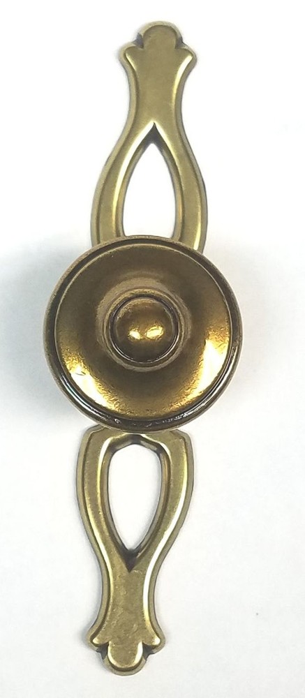 (5 Pack) Antique Brass Knob w/ Backplate - 1 1/4 inch
