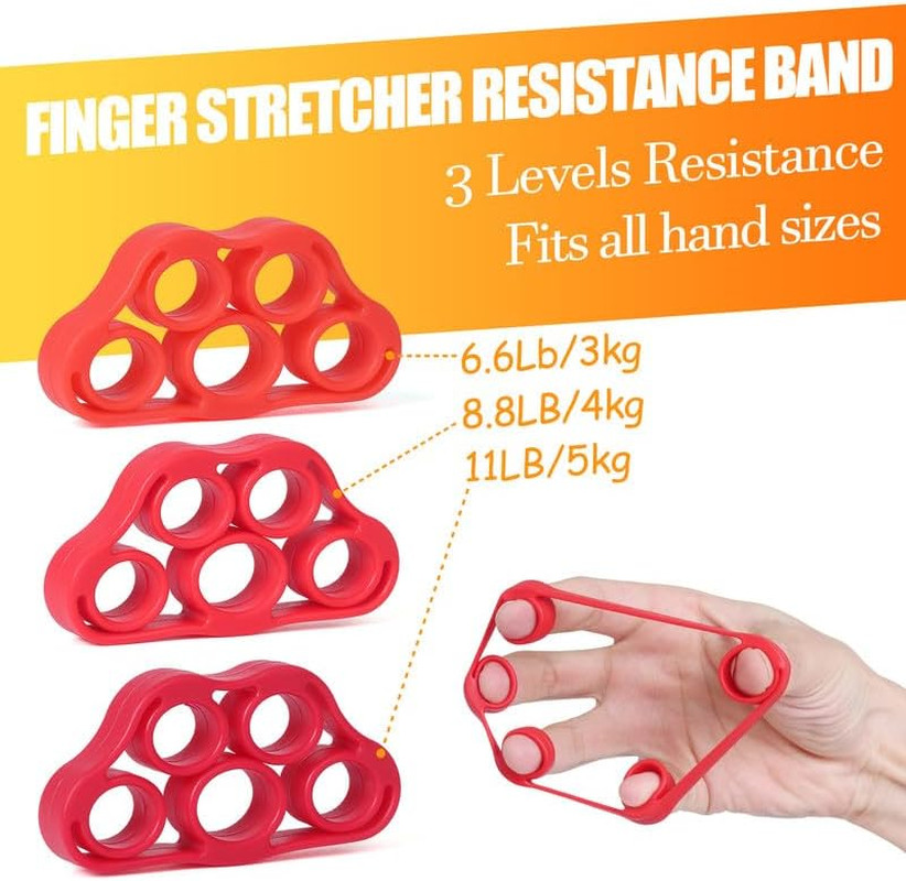 Grip Strength Trainer Kit 7PCS Adjustable Hand Gripper Finger Exerciser Set