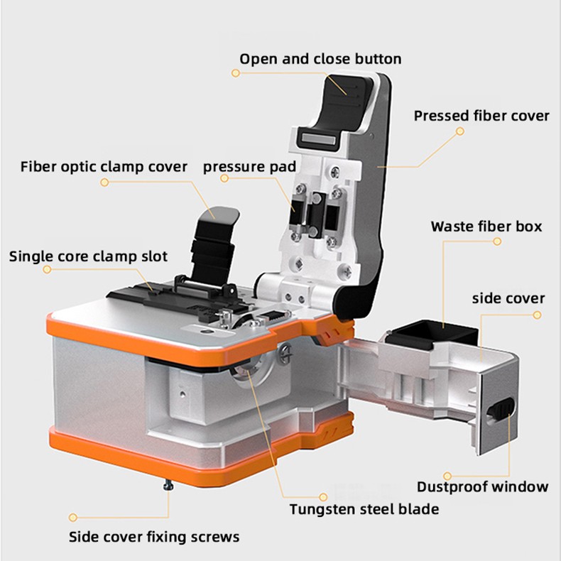 Fully Automatic Electric Fiber Optic Cleaver Rechargeable Optic Cable Cutter