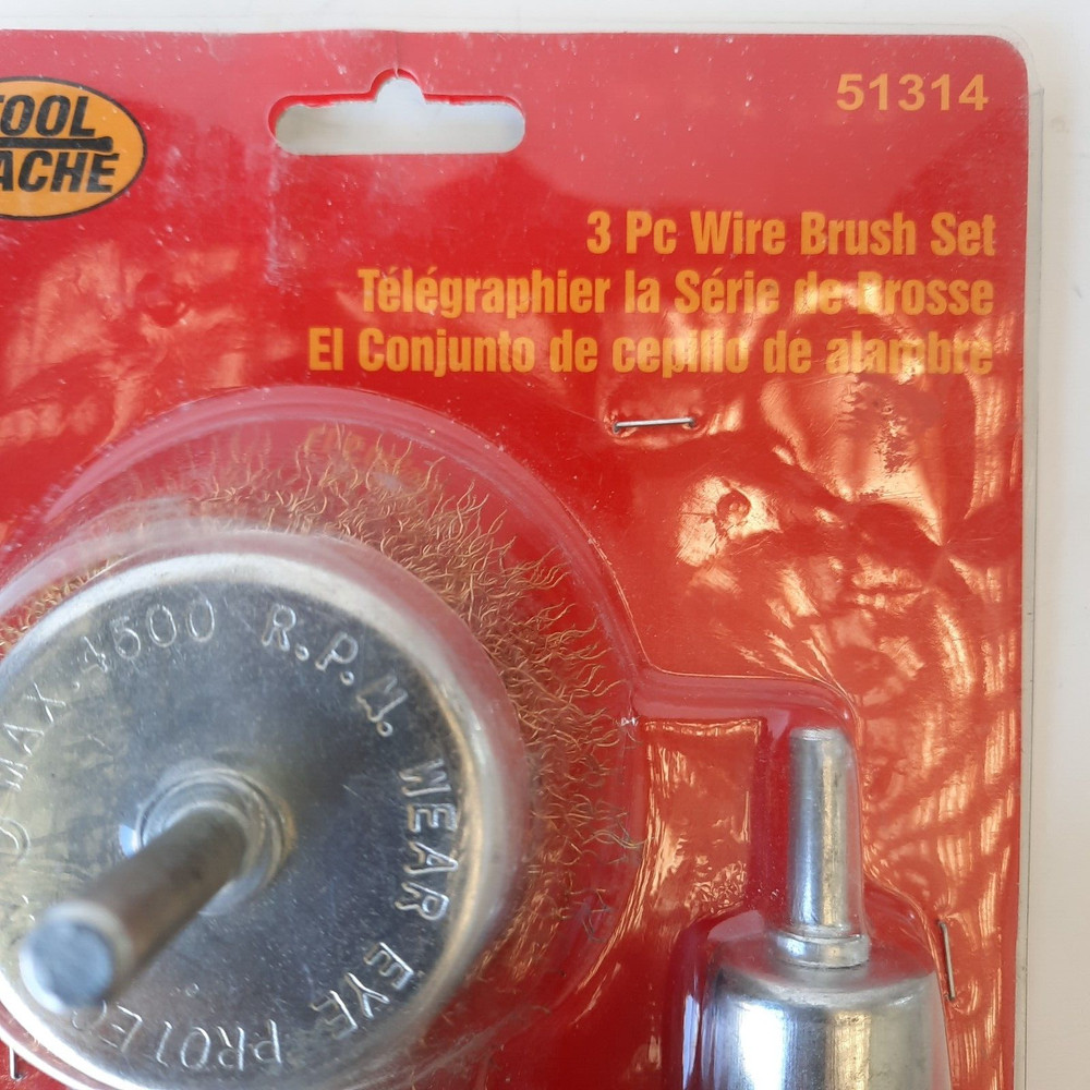 Tool Cache 3PC Wire Cup Wheel Brush Set 1" & 2" Rust Removal Polishing B2