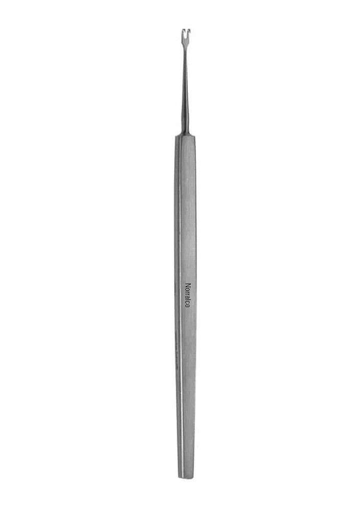 Guthrie Fixation Hook, 5", Sharp 2-Prongs, 2mm Spread, Delicate Pattern