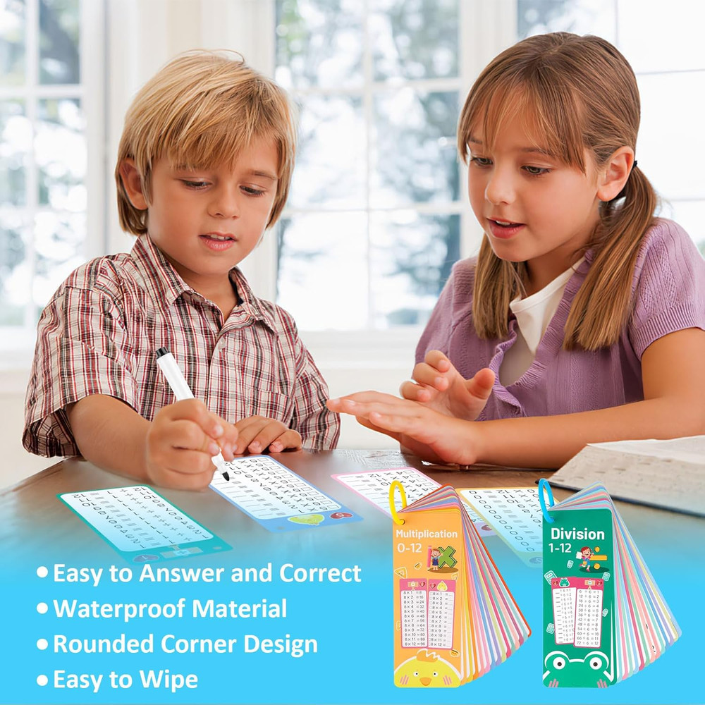 Multiplication and Division Flash Cards 30 Pcs 0-12 Math Cards...