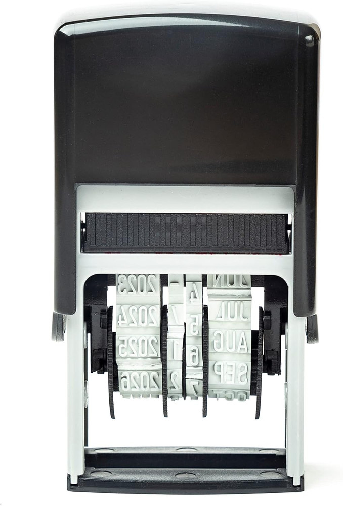 Self Inking Rubber Date Stamp, Refillable and Changeable Ink Pad, Great for Mark