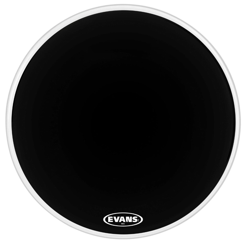 Evans MX2 Black Marching Bass Drum Head Black 30 in.
