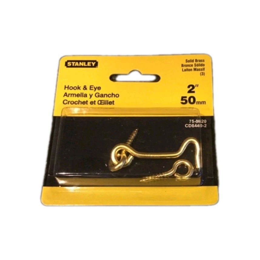 Brand New Stanley 2 Inch latch Hook Eye Solid Brass Screws  (Great Value)