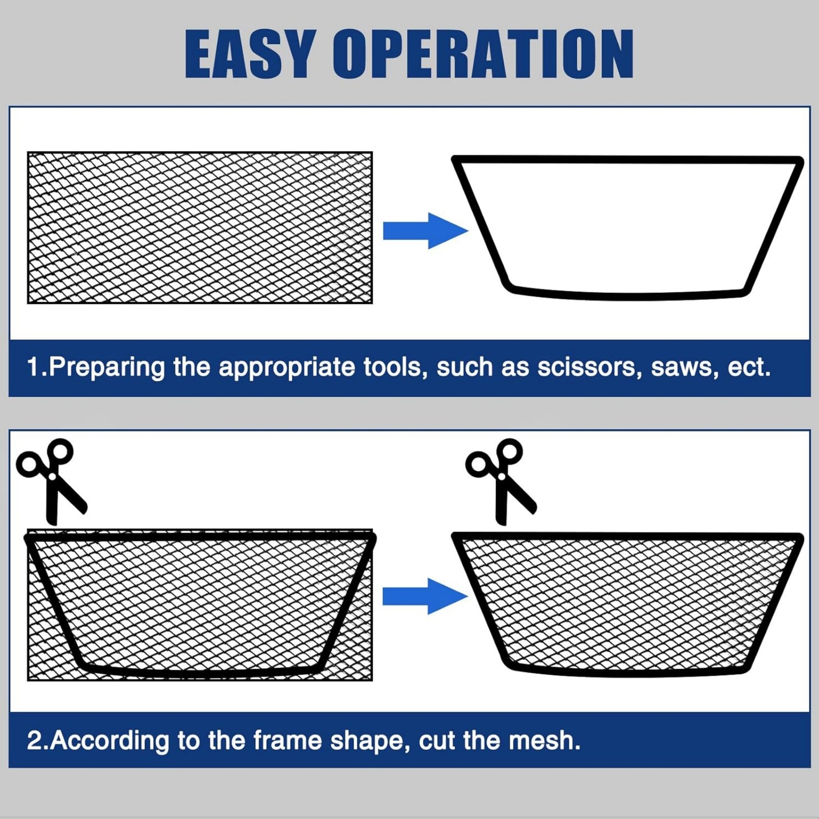 Universal Car Grill Mesh 40" x 13", Black-Painted 3 x 6mm Rhombic Hole black