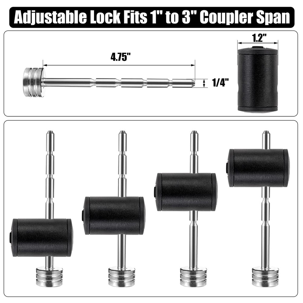 CZC AUTO Trailer Tongue Coupler Lock Adjustable 1 Pack, Silver