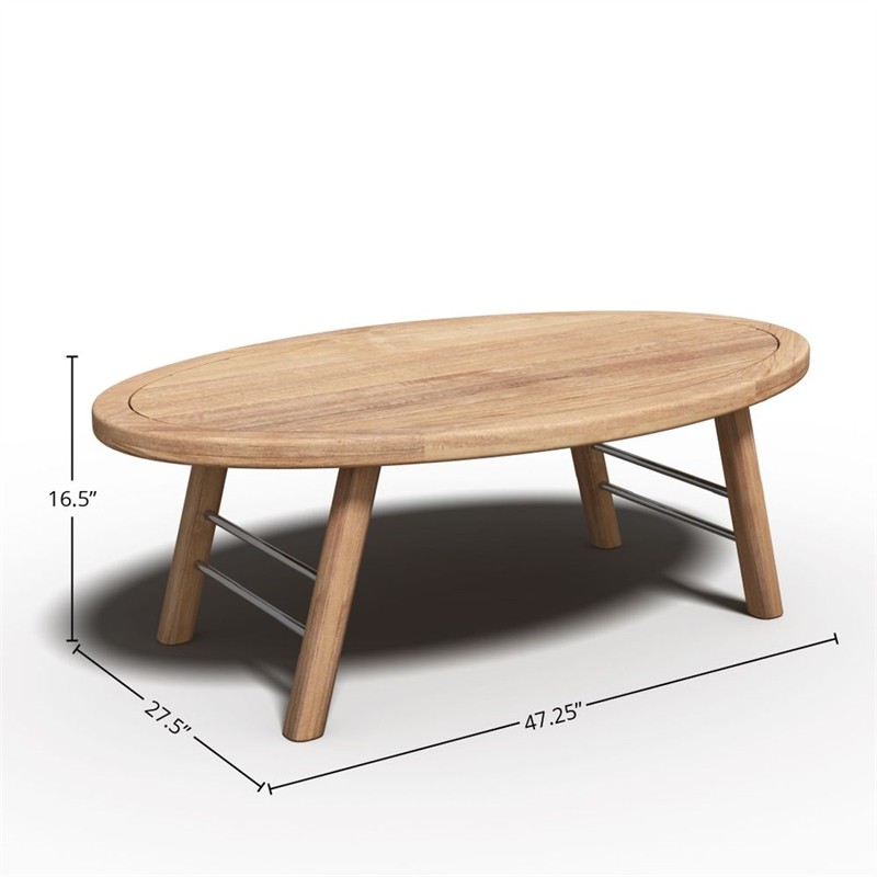 Daniele Oval Outdoor Teak Coffee Table