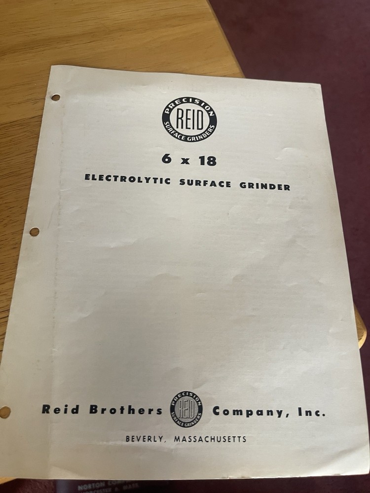Reid Precision 6x18  Electrolytic Surface Grinder Brochure