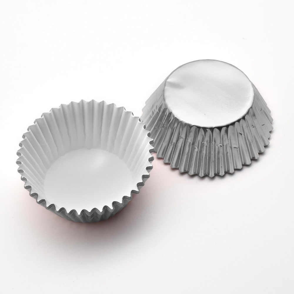 200 Pcs Silver Foil Cupcake Liners Standard Baking Cups Muffin Large,