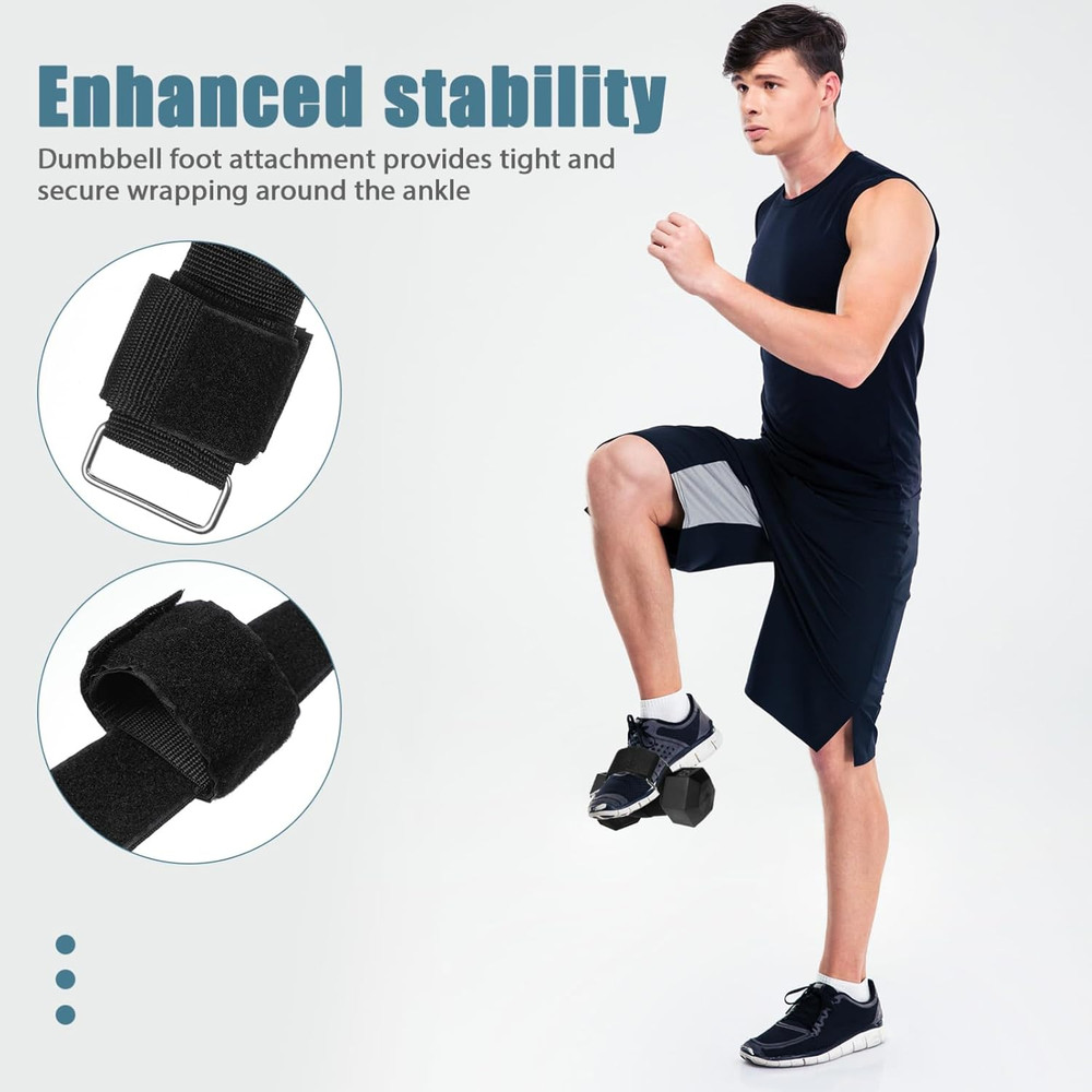 Adjustable Ankle Straps for Weight Lifting - 2 Pack Foot Attachments