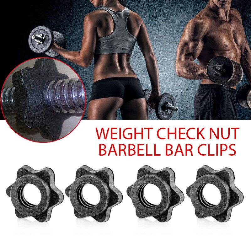 4PCS Weightlifting Barbell Clips,1''Spinlock Dumbbell Collars for Secure Locking