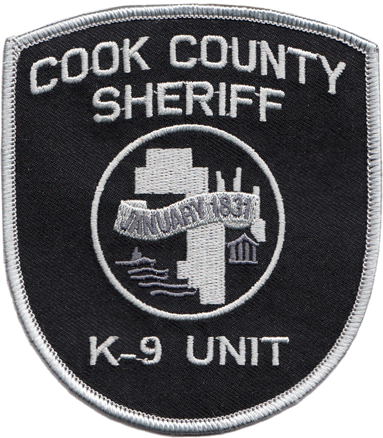 COOK COUNTY SHERIFF SHOULDER PATCH: K-9 Unit (Canine Unit) Subdued