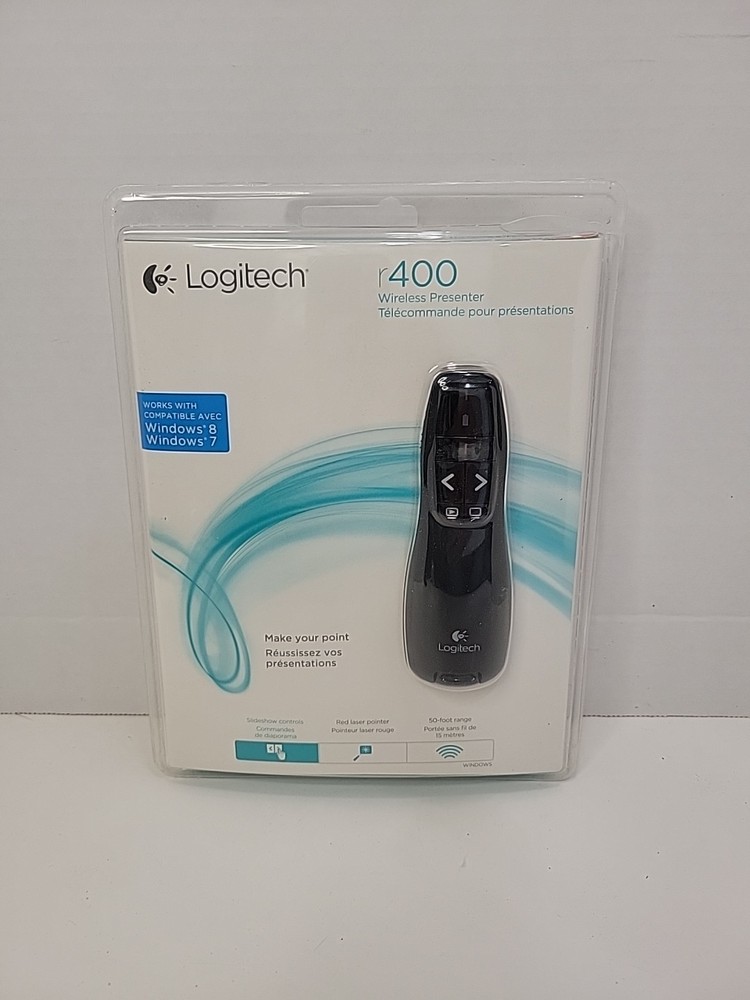 Logitech New R400 Presenter Remote Control & Laser Pointer 910-001354.