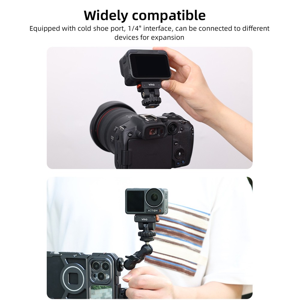 Cold Shoe Camera Mount Adapter Quick Release For DJI OSMO Action 5 Pro / 4 / 3
