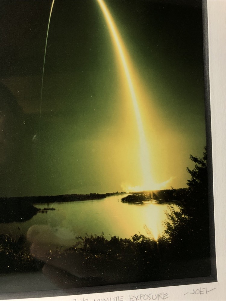 Space Shuttle Launch Timelapse Photography-Framed, Matted, Pencil Signed-14”x11”
