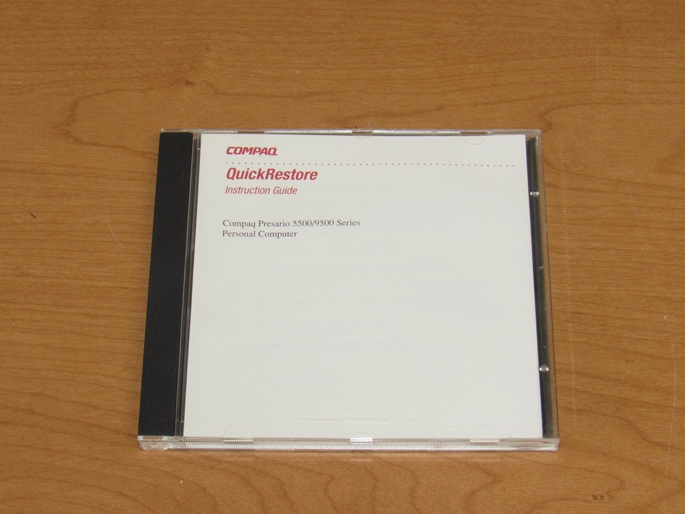 Compaq QuickRestore CD-ROM for Presario 5500/9500 Series Computers