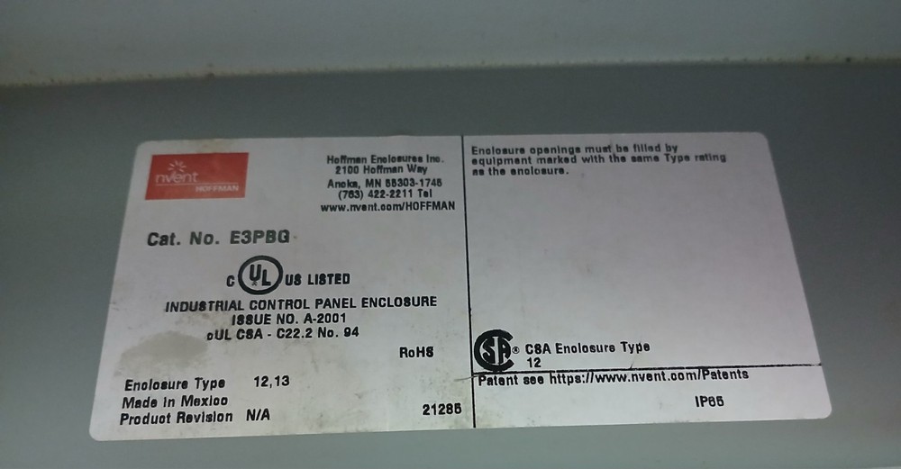 nVent/ Hoffman E3PBG Pushbutton Enclosure (3 Button). Used. Free Shipping