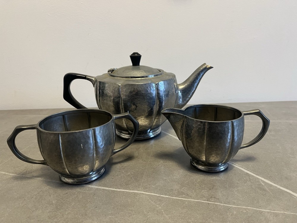 Silver Plated Tea Set 3 piece hazelware mid century set