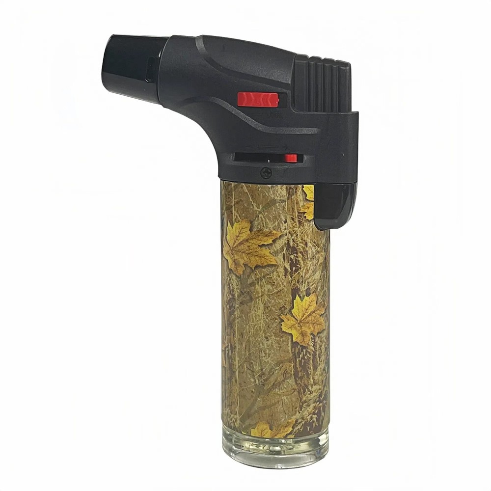 4 Pack Jumbo 4" Single Jet Flame Torch Gun Lighter Refillable Lockable maple