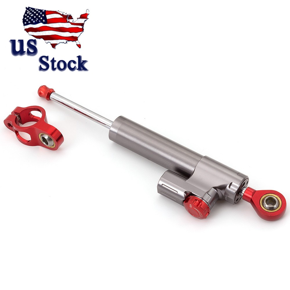 Steering Damper Universal Adjustable Motorcycle Gray Steering Damper Stabilizer