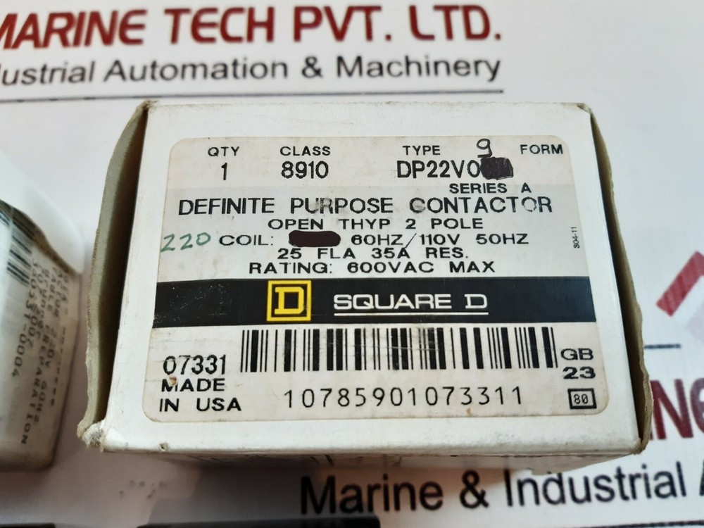 Square d dp22 v09 definite purpose contactor