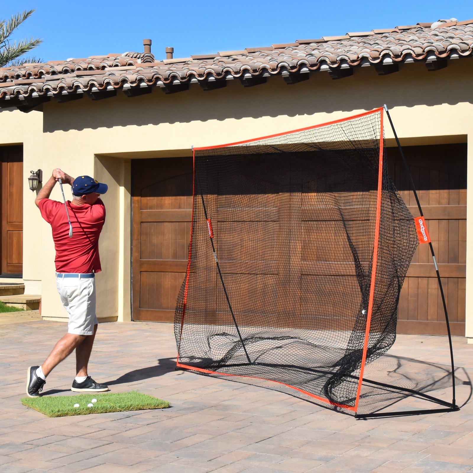 GoSports Golf Practice Hitting Training Net Huge 10' x 7' Indoor Outdoor Driving
