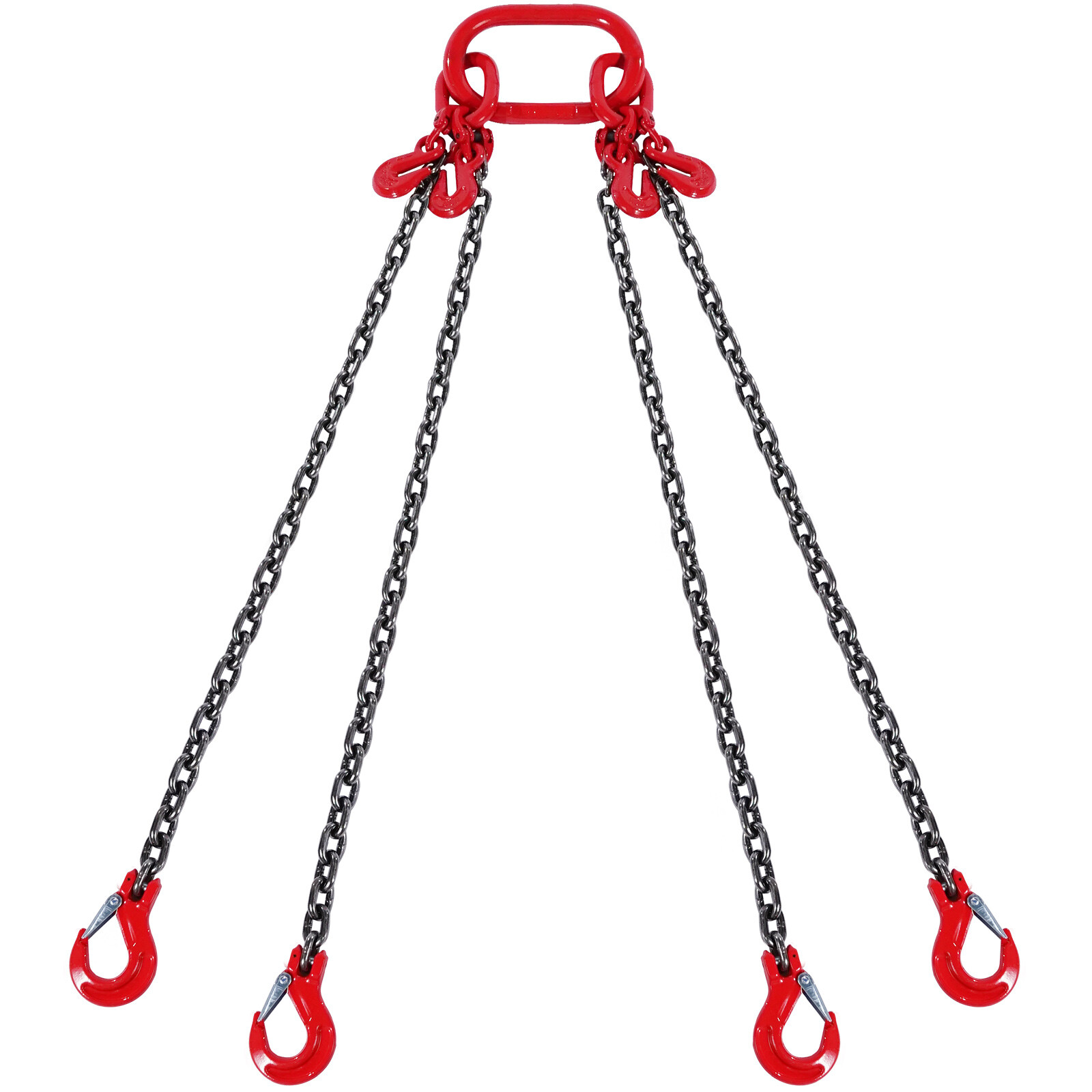 VEVOR 3/8" x 10' Chain Sling 4 Legs G80 Lifting Chain with Grab Hooks 18400 lbs