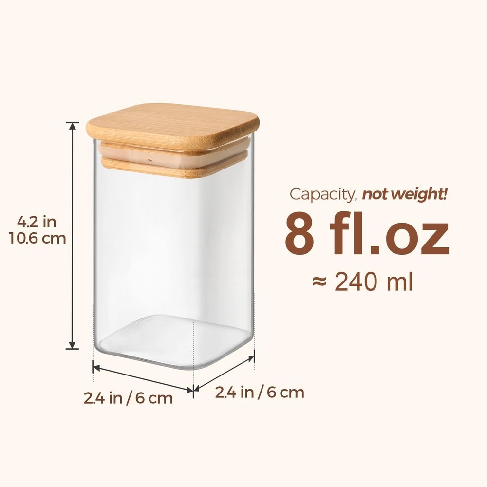 Spice Jars with Labels 8 oz 16Pack, Small Spice Containers Starter Set
