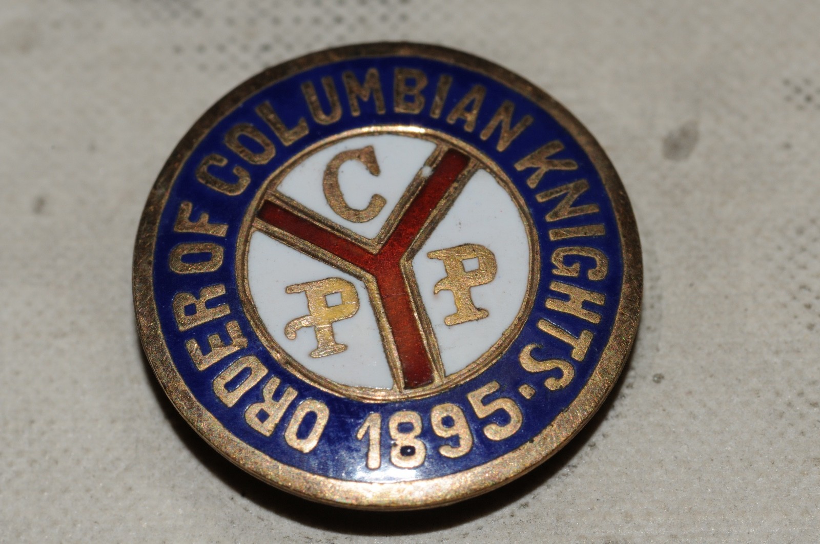 Order Of Columbian Knights 1895 Fraternal Organization Lapel Pin Gold Filled*