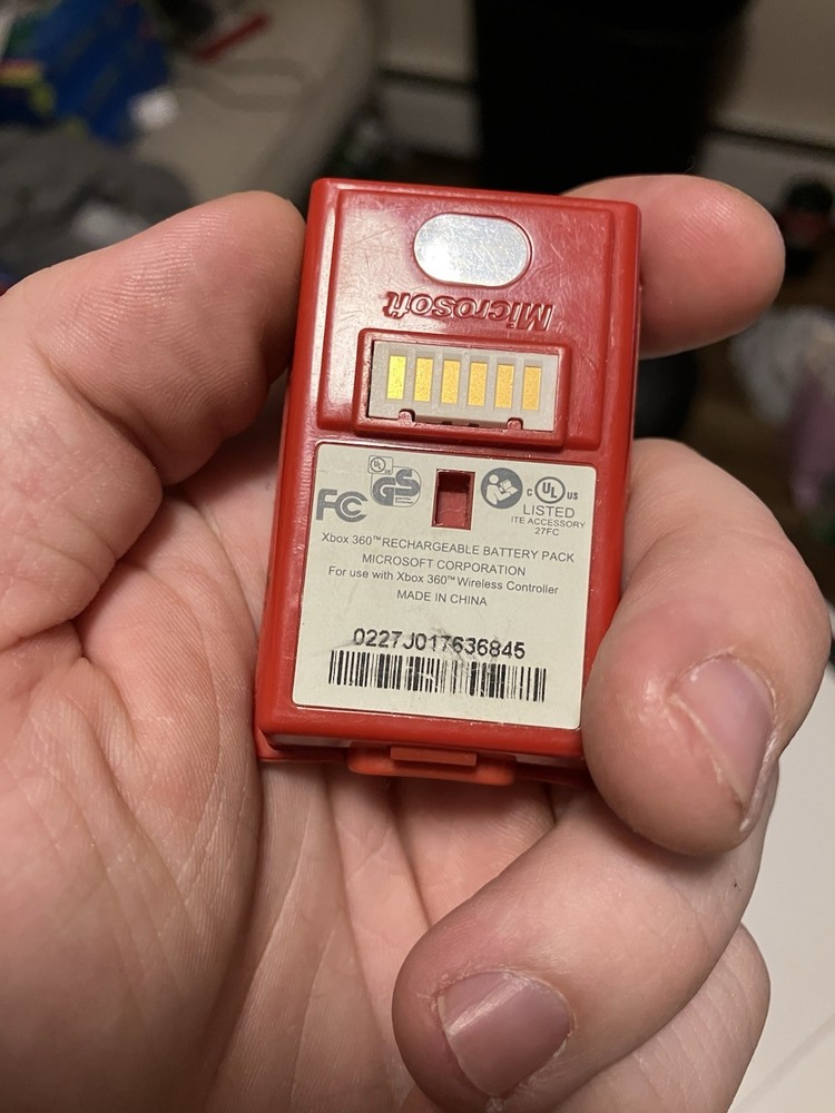 Microsoft Xbox 360 Red Rechargeable Battery Pack OEM 0227J006206945 UNTESTED