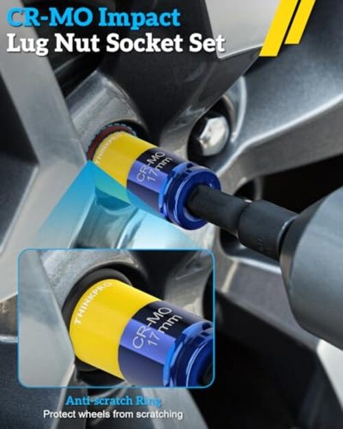 1/2" Drive Impact Lug Nut Socket Set|3 Pieces Non Marring Lug Nut 3PC
