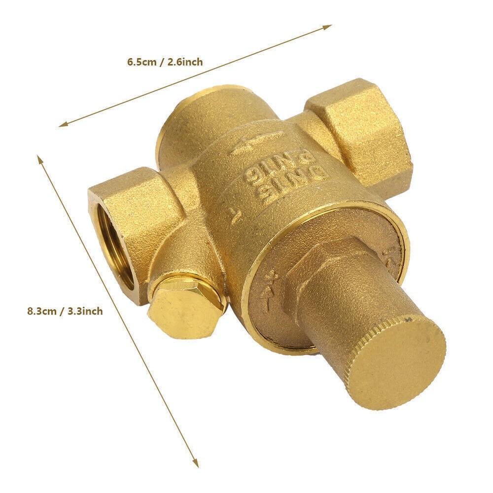 1pc Brass Adjustable Water Pressure Reducing Regulator Valve Thread DN15 1/2"