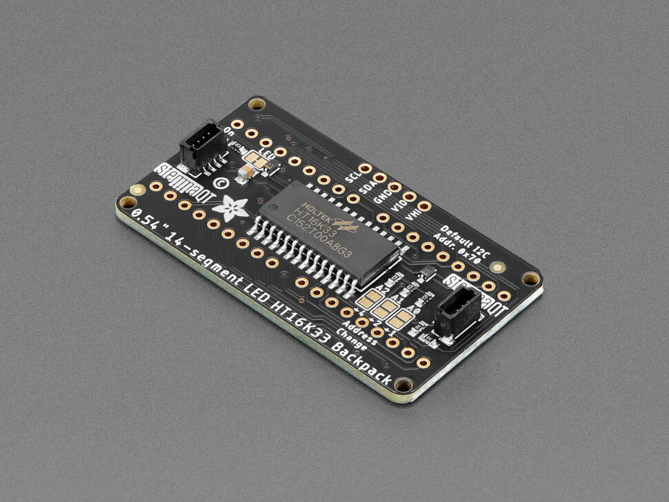 [ Adafruit ] Quad Alphanumeric Display - Yellow 0.54" Digits w/ I2C Backpack