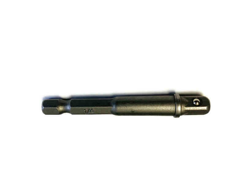 1/4" hex shank to 1/4" square head power socket adapter
