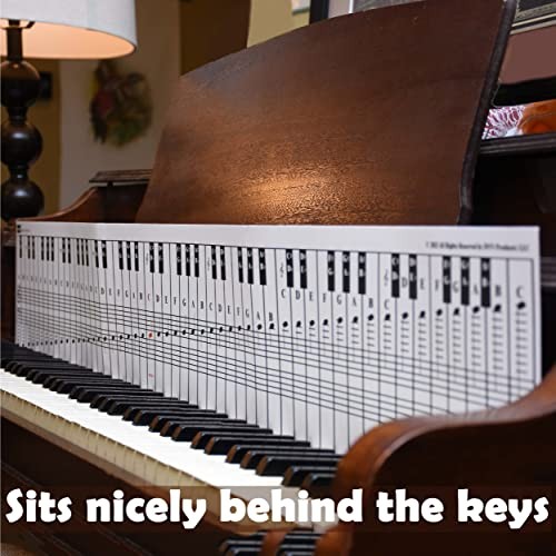 Piano and Keyboard Note Chart for 88 Keys, Use Behind the Keys, Ideal Visual