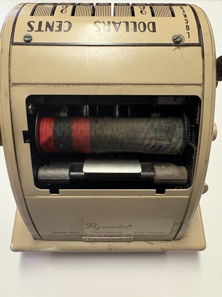 Paymaster Ribbon Writer Check Printer Series 8000 - working condition no key