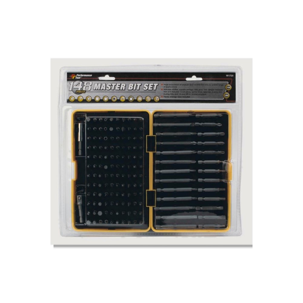 Performance Tool Assorted Master Bit Set Multi-Material 148 pc W1725