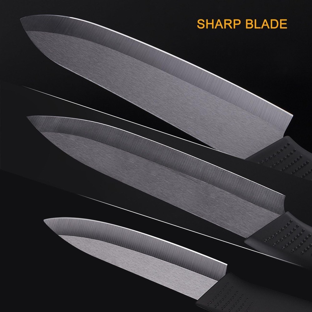 Cutlery Ceramic Knife Set,Rust Proof 4" Paring 5" Utility 6" Chef Knife
