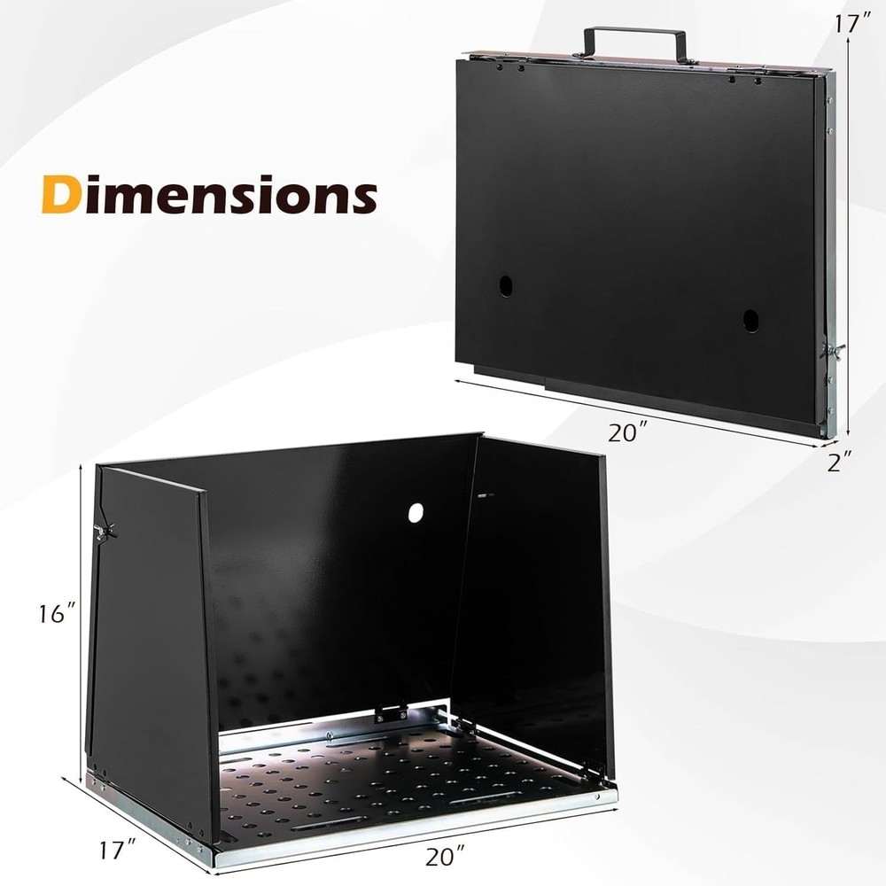 Foldable Welding Table, Portable 17" X 20" Weld Tabletop with 3 Protective Panel