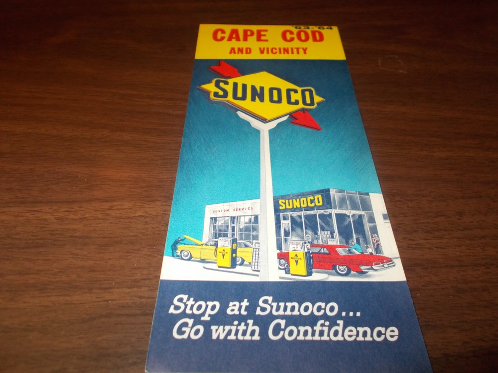 1963/64 Sunoco Cape Cod and Vicinity Vintage Road Map