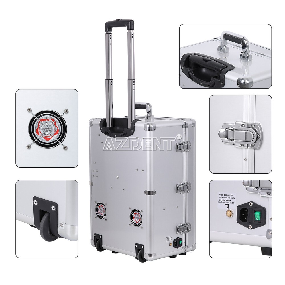 Portable Dental Delivery Unit Compressor+Scaler+Curing Light +LED Handpiece Kit