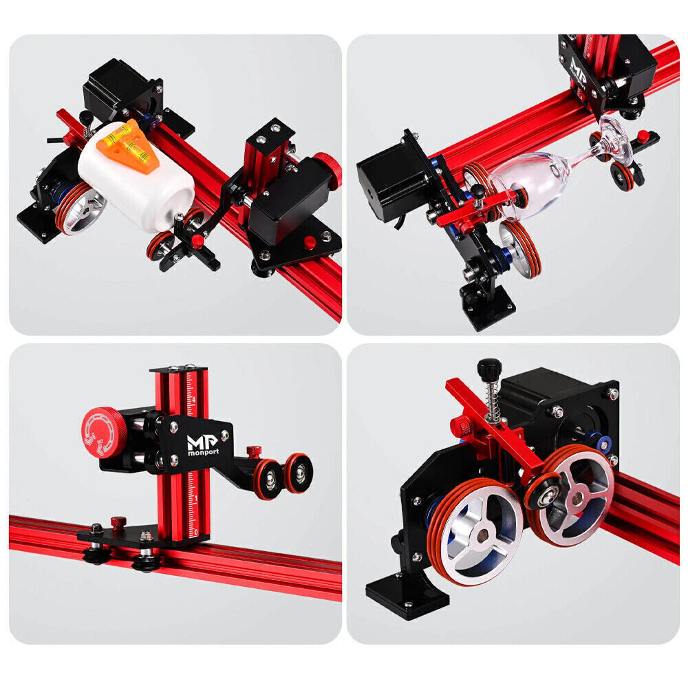 4 Wheel Lift Rotary Axis For CO2 Laser Engraver Cylinder Surface 360° Rotation