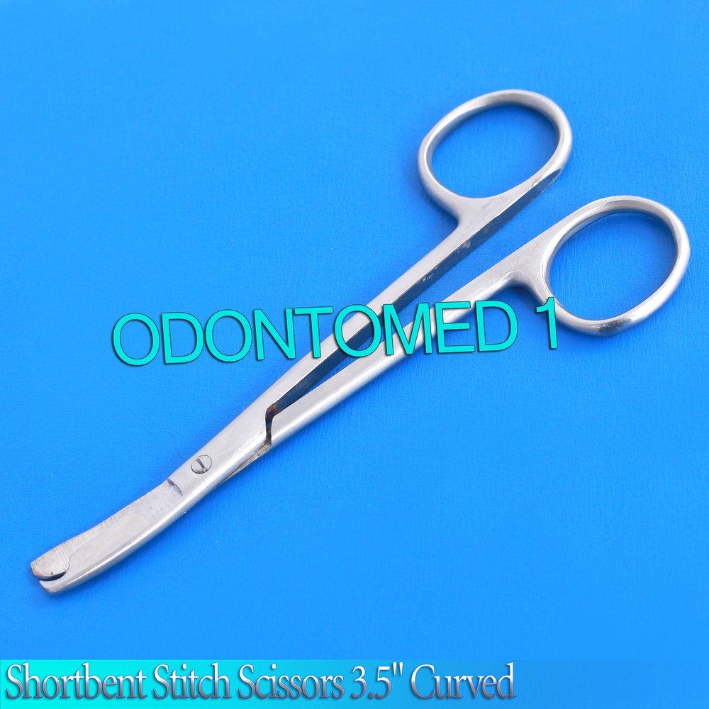 SHORTBENT Stitch Scissors 3.5" curved, delicate Dermal Surgical Instruments