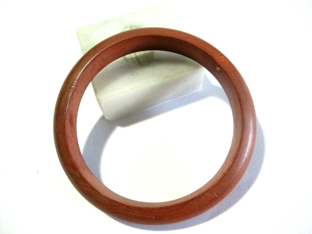 SIMPLE WOOD MEDIUM BROWN BANGLE BRACELET