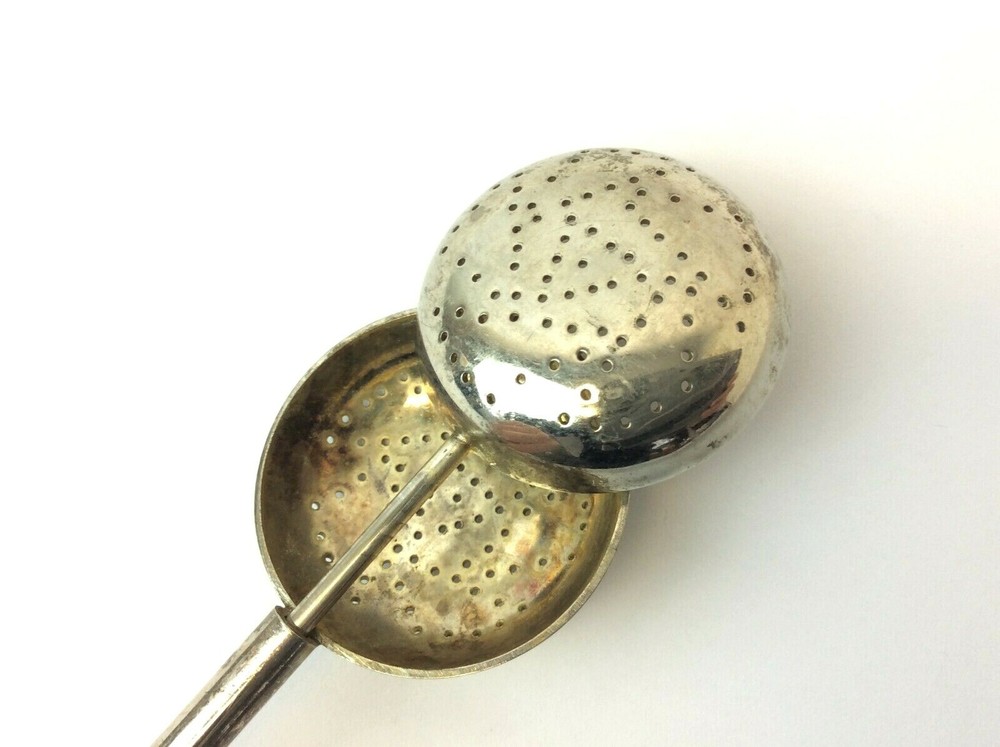 Antique Old Spring Action Tea Seeper Spoon Infuser Steeper Kitchenware