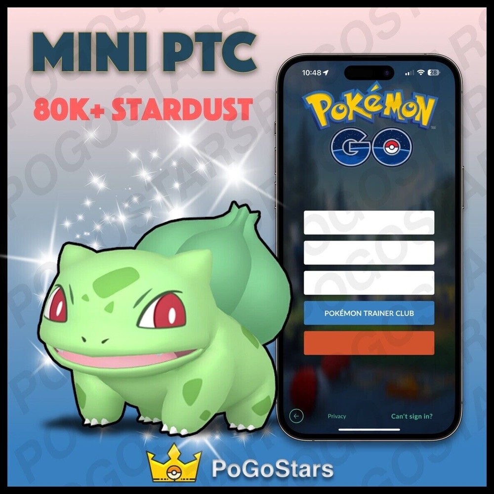 Pokémon Go - Shiny Bulbasaur - Mini PTC 80K Stardust✨Read Description✨