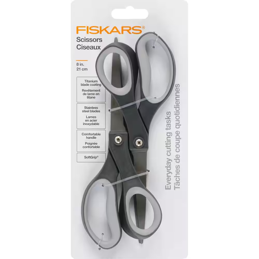 Everyday 8 In. Titanium Scissors with Softgrip (2-Piece)