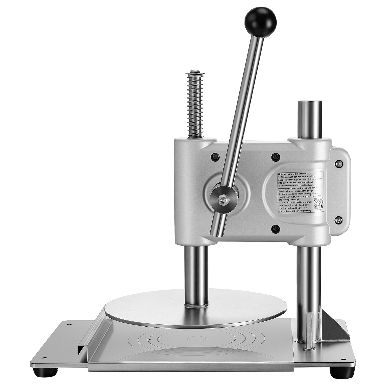 9.5 in Manual Pizza Dough Press Machine Pizza Pastry Sheeter Stainless